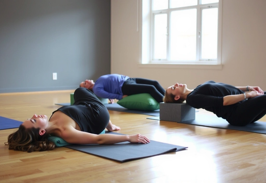 Restorative Yoga Class with props