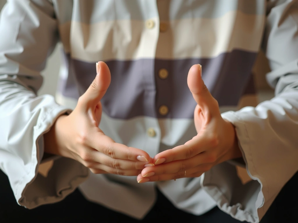Close-up of hands in a mudra during meditation